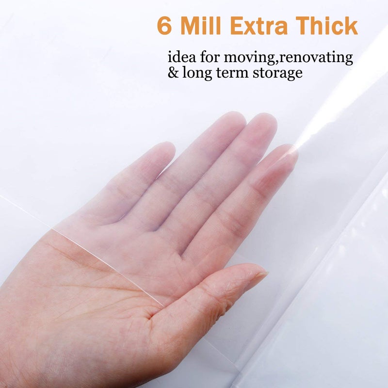 STARTWO Furniture Cover Plastic Couch Cover Heavy Duty Water Resistant Thick Clear | Sofa Slipover for Moving and Long Term Storage 42 (Width) x 68 (Depth) x 42""(Height) - Image 3